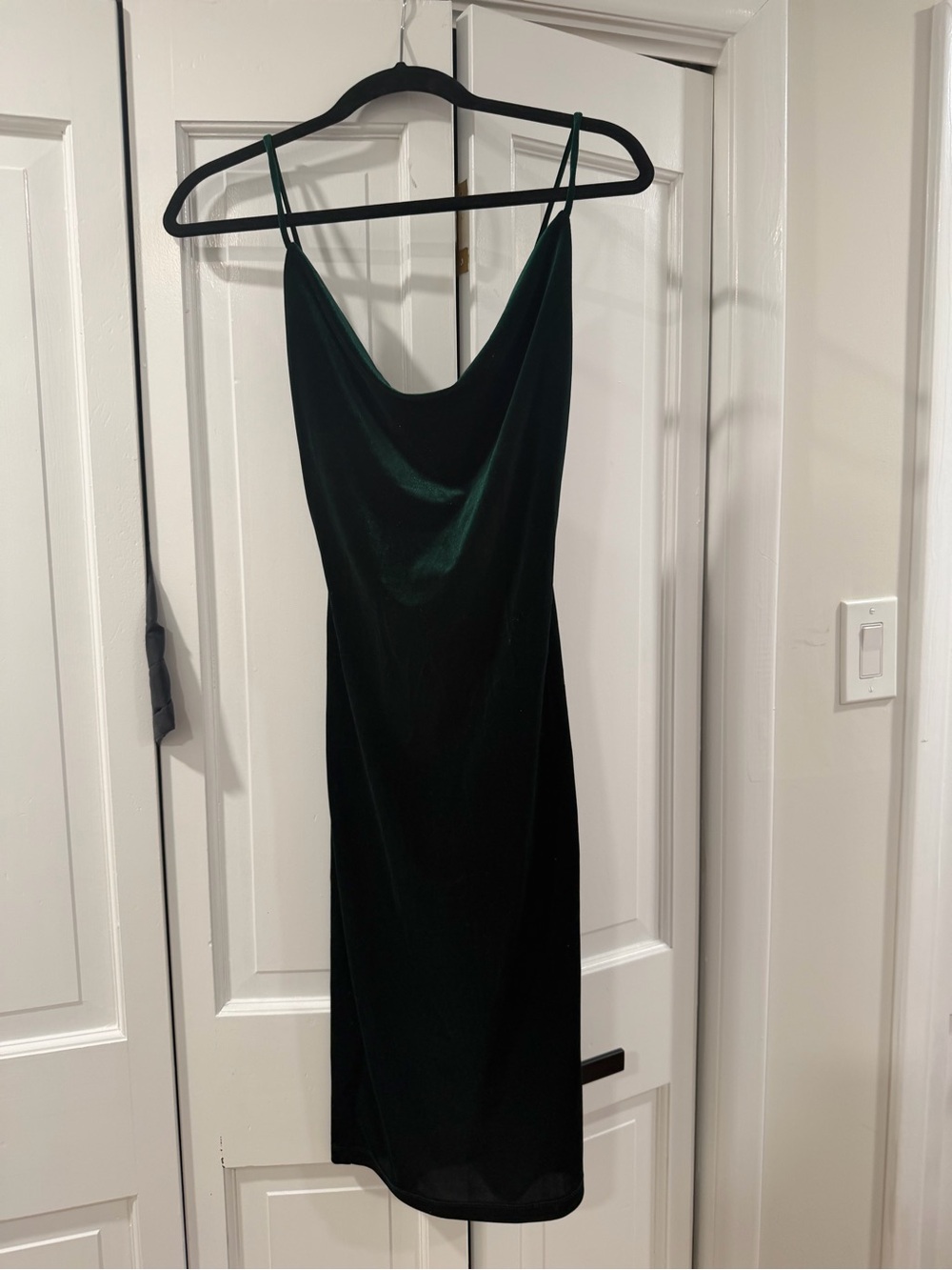 Lulus Elegant Green Slip Dress with Cowl Neck